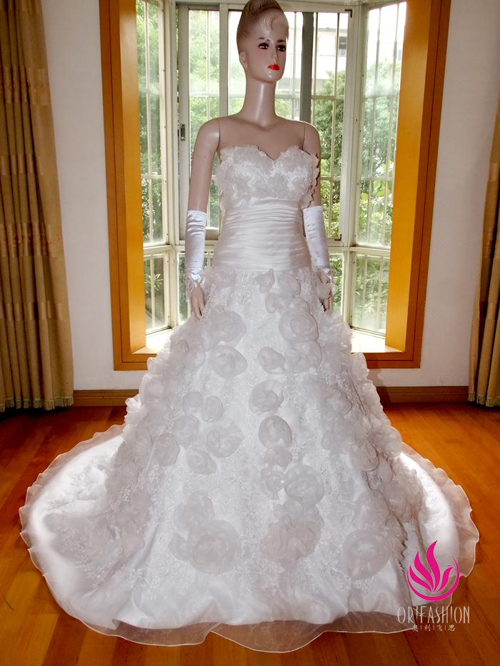 Orifashion HandmadeReal Custom Made Silk Organza Wedding Dress R - Click Image to Close